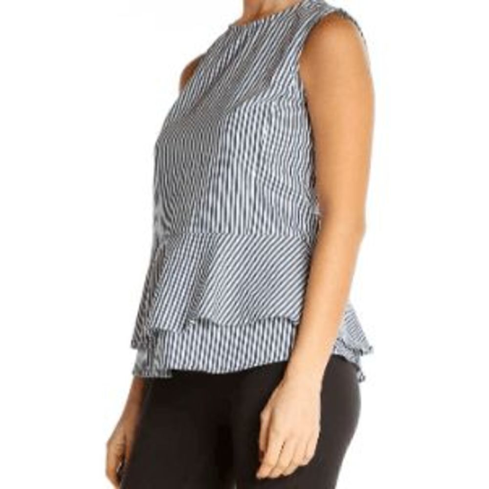 Michael Michael Kors Striped Peplum blouse, Size Small‎